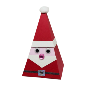Boite père Noël pyramide en papier faite main