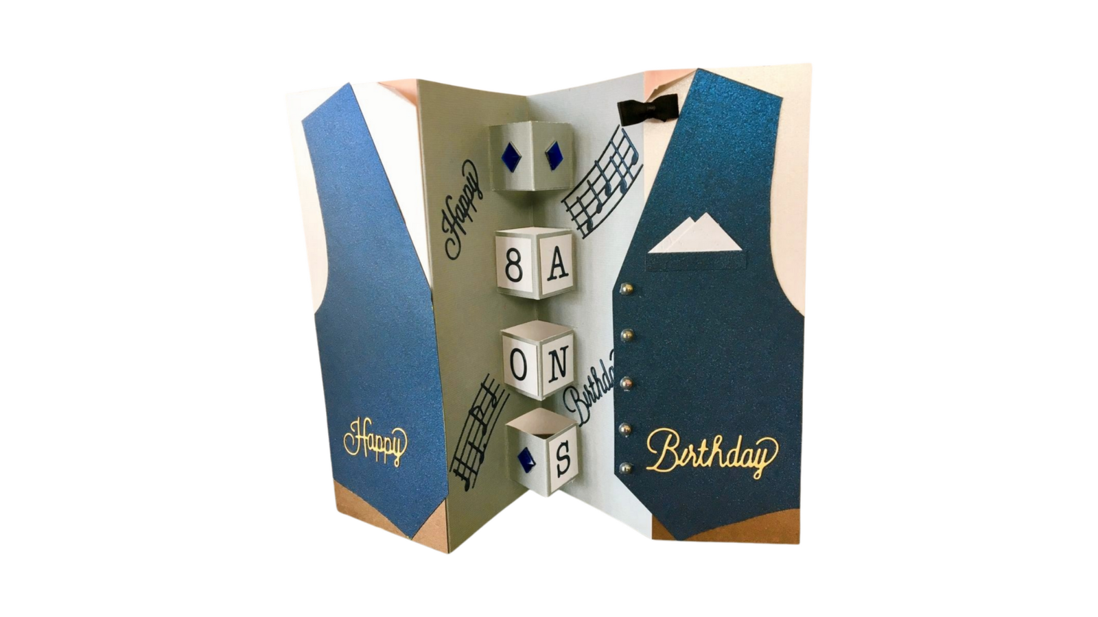 Carte 80 ans gilet de costume