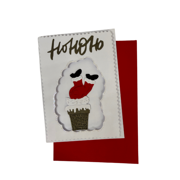 Carte Père Noël maladroit avec enveloppe faite main