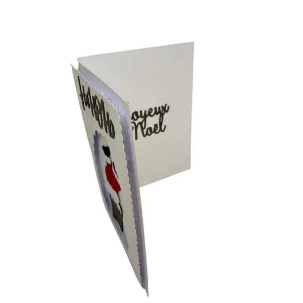 Carte Père Noël maladroit ouverte faite main