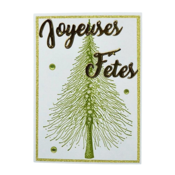 Carte de fin d'année - un sapin féérique faite main - Joyeuses fêtes