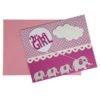 Carte de naissance pour fille avec un éléphant faite main
