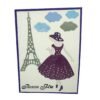 Promenade à Paris Carte « Bonne fête » pour une femme, faite main