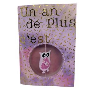Carte d’anniversaire avec une chouette faite main