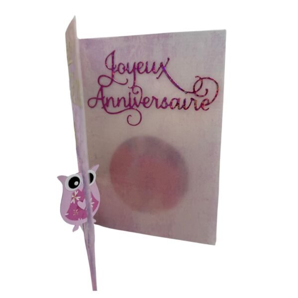 Carte d’anniversaire avec une chouette faite main