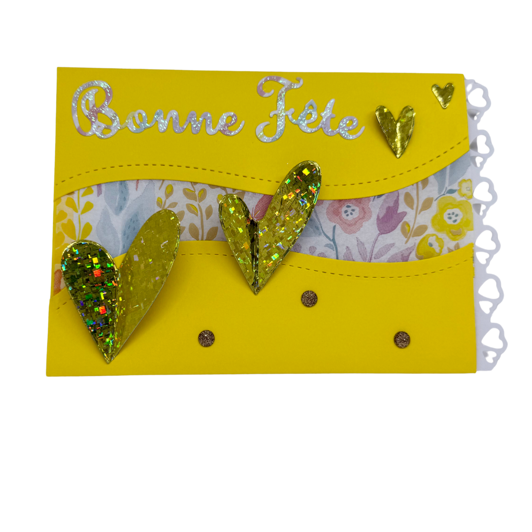 Carte Bonne Fête – Cœurs champêtres