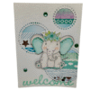 Carte de naissance - Welcome Baby boy! Carte Naissance Garçon Fait Main Éléphant Mignon | Welcome Baby Boy | Cadeau Original Personnalisé