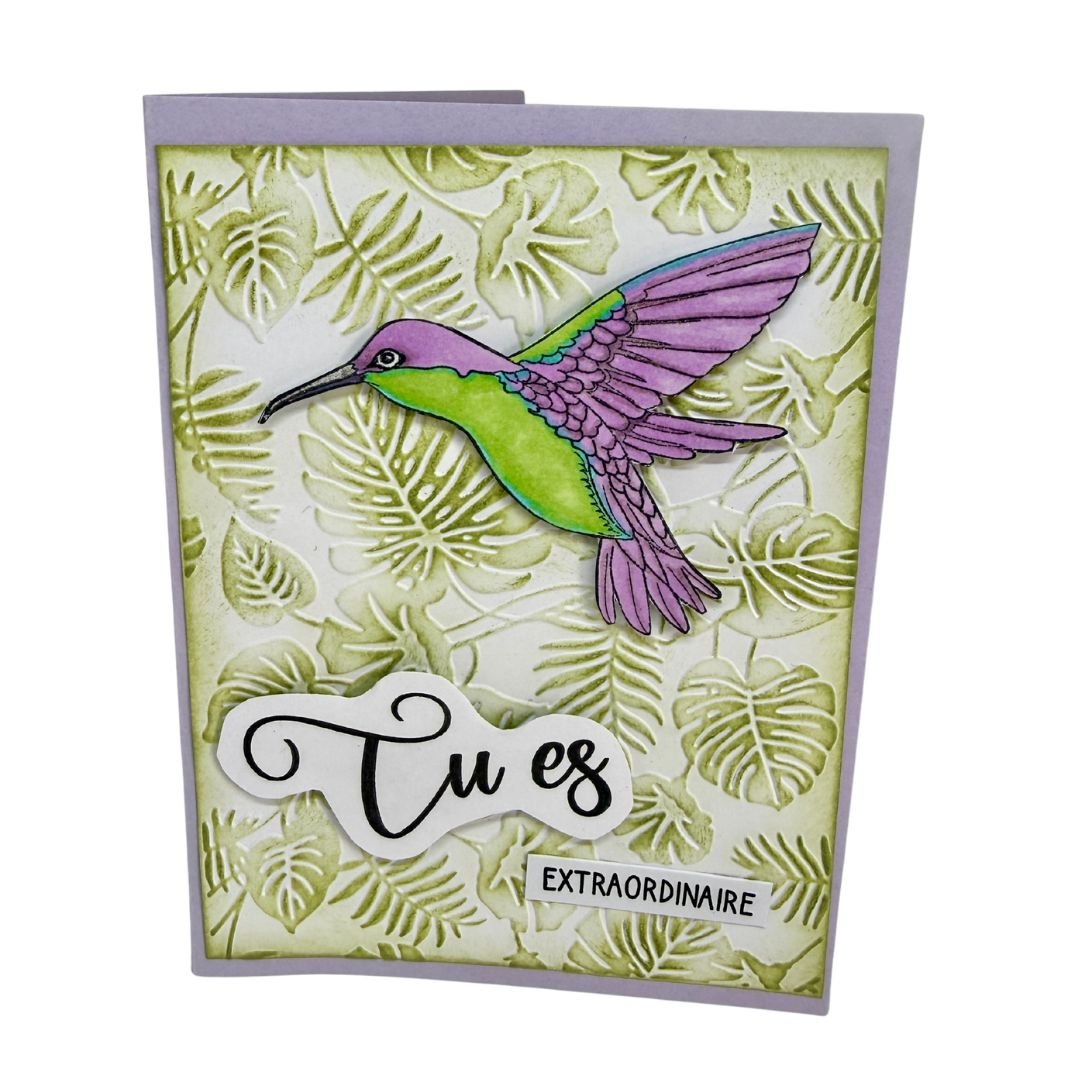 Carte Artisanale Colibri « Tu es extraordinaire » – Relief Tropical