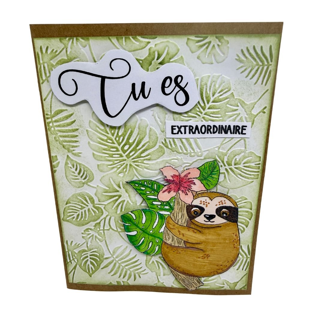 Carte Artisanale Paresseux – Tu es extraordinaire