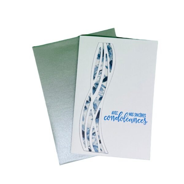 Carte de sympathie artisanale avec son enveloppe assortie au design respectueux