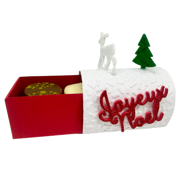 Boite bûche de Noël avec chocolats