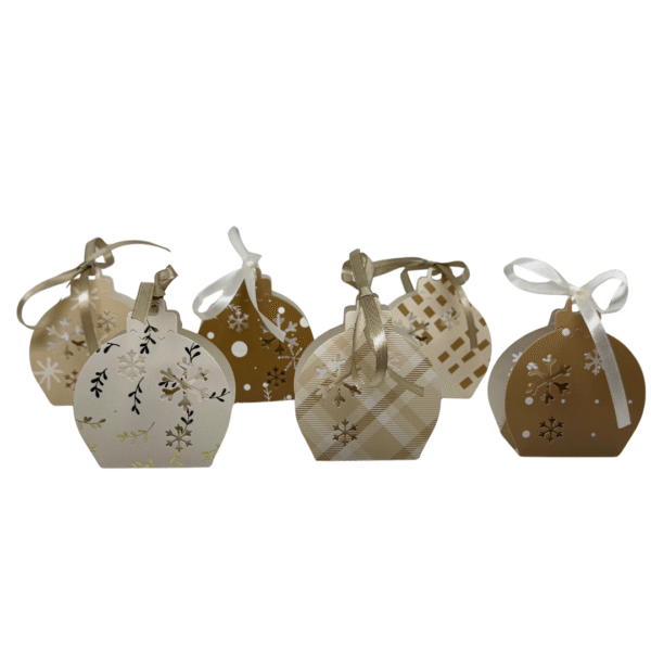 Boite Boule de Noël de face faite main