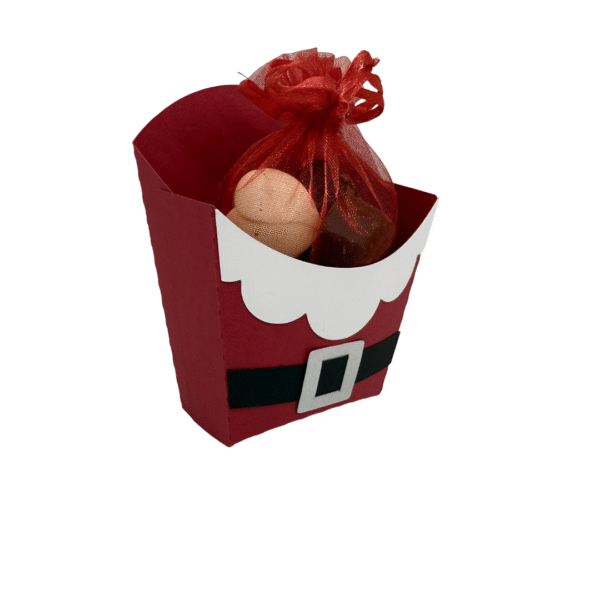 Boite Hotte du père Noël de côté faite main