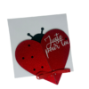 Carte de Saint Valentin faite main : Cœur Coccinelle
