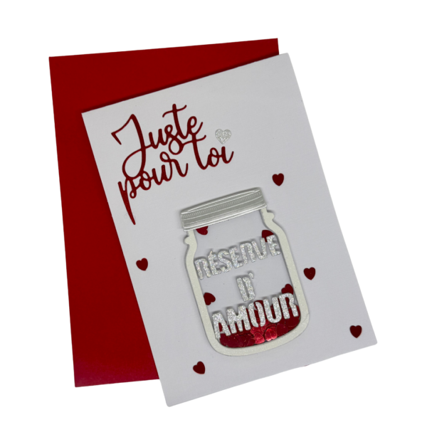 Carte sentiments faite main : Réserve d'amour