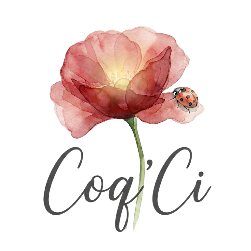 Logo Coq'Ci coquelicot et coccinelle