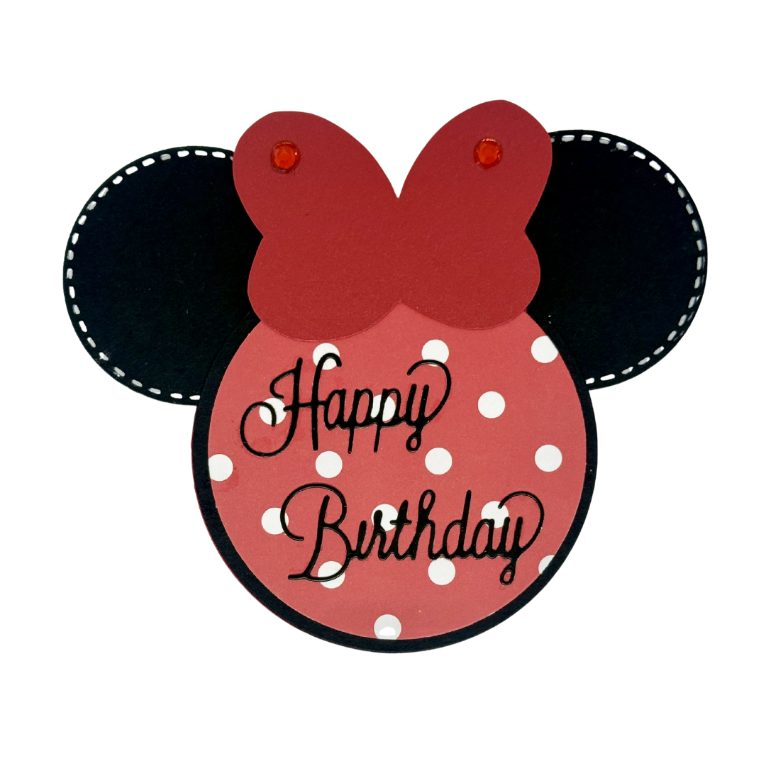 Ma Carte Médaillon Magique – Pois Roses & Nœud Étincelant