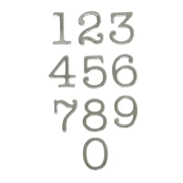 Chiffres d'anniversaire argentés style calligraphie avec courbes douces