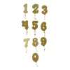 Chiffres dorés en forme de ballons festifs pour personnalisation de cartes