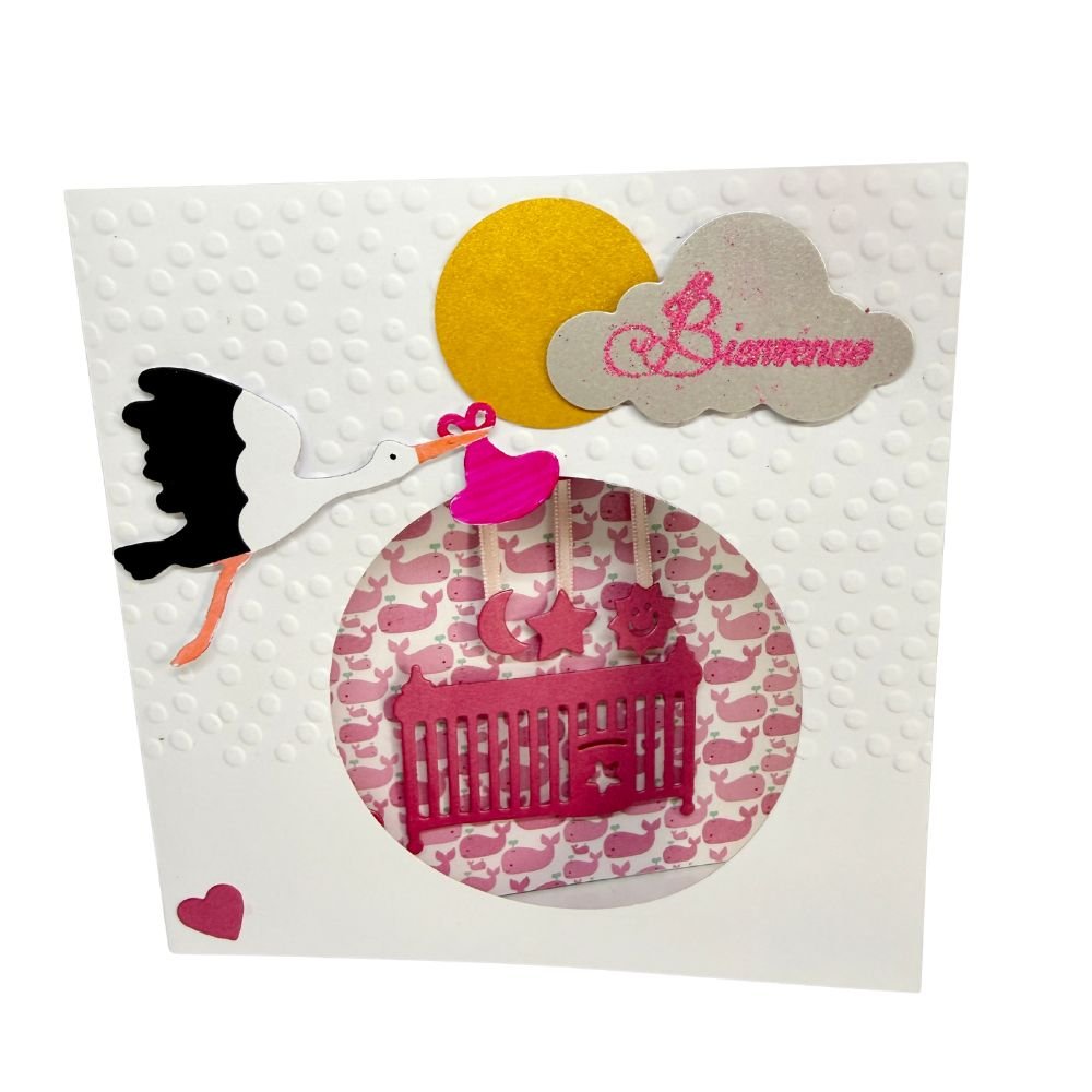 Carte de Naissance Fille Cigogne & Chambre de Bébé