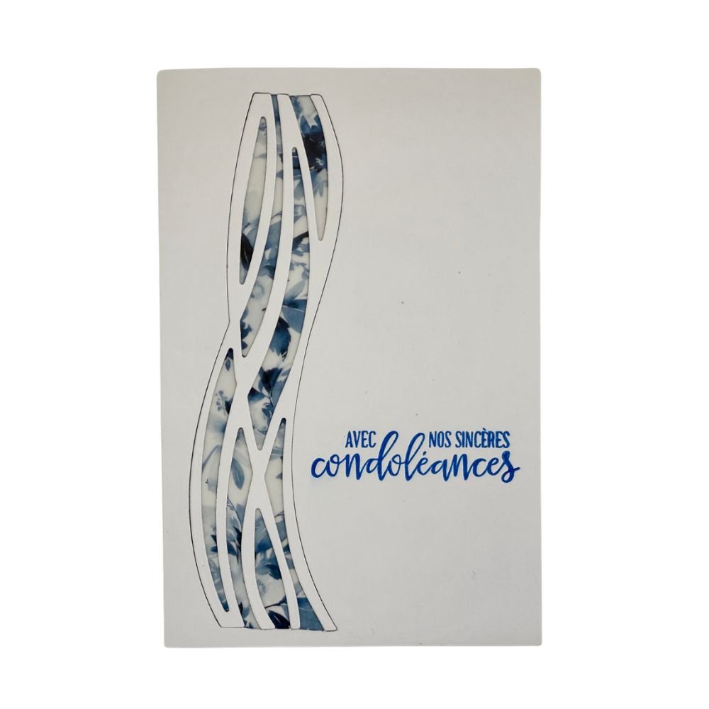 Carte de Condoléances Artisanale – Douceur Florale & Calque