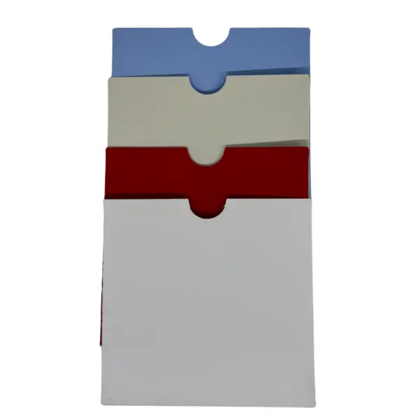 Lot de pochettes à présent artisanales Coq'Ci en bleu, sable, rouge et blanc