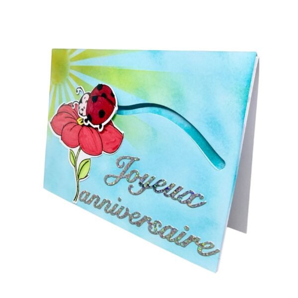 Vue de profil de la carte montrant le mécanisme de glissière pour le mouvement de la coccinelle.