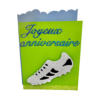 Carte anniversaire football verte avec chaussure à crampons blanche et inscription Joyeux anniversaire.