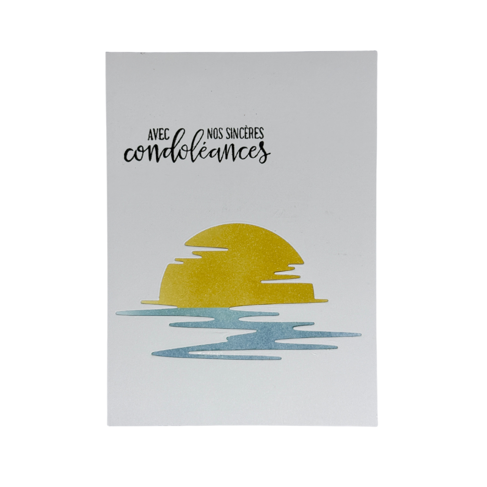 Carte de condoléances artisanale coucher de soleil – Découpe ajourée faite main